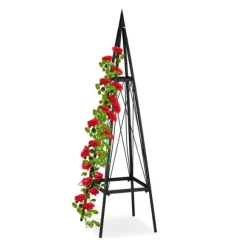 Planteunderstøttelse Obelisk, 132x36x34 cm, Sort
