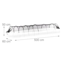 Plantevæksttunnel, 50x60x500 cm, Sort