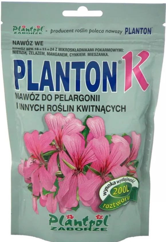 PLANTON K Multikomponentgødning til pelargonier og blomstrende planter 200 g