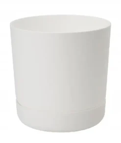 Plastik urtepotte med stativ 13x14,6 cm hvid mat