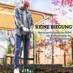 Plænelufter 30 cm manuel med skridsikkert håndtag, jordlufter/vertikalskærer til have