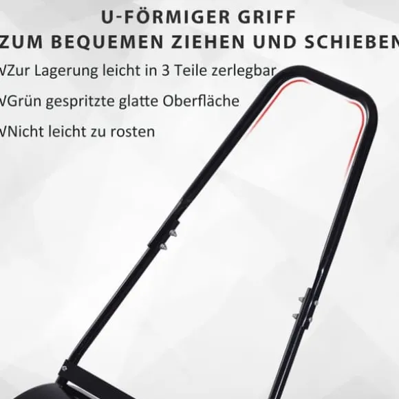 Plænerulle Ø40 cm med U-håndtag – 60 L vand/sand, sort stål 57×40×123 cm