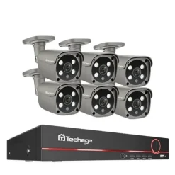 POE Kamera System, 5MP Opløsning, AI Ansigtsgenkendelse, Ingen, 8CH 6 stk Kamera 5MP