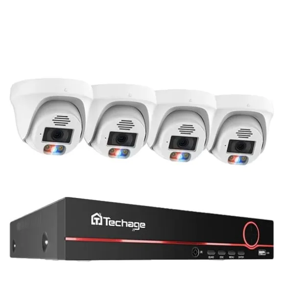 POE Sikkerhedskamera System, 4K Opløsning, Ansigtsgenkendelse, , 3T(户外运动), 8CH 4pcs 8MP Cameras
