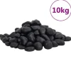Polerede småsten 10 kg - Dekorationssten til akvarier og have | Farve: Sort | Størrelse: 2-5 cm