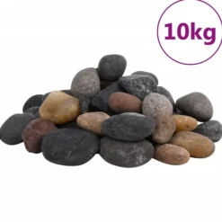 Polerede småsten 10 kg - Flerfarvede dekorationssten | Størrelse: 5-8 cm