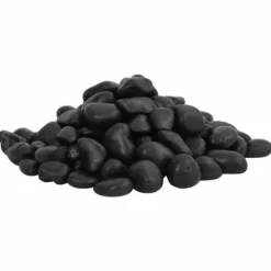 Polerede småsten 10 kg til akvarium og dekoration | Farve: Sort | Størrelse: 2-5 cm