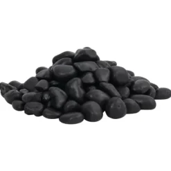 Polerede småsten til akvarium og dekoration - 25 kg | Farve: Sort | Størrelse: 2-5 cm