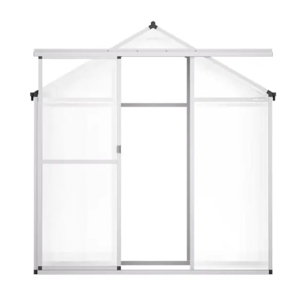 Polycarbonat Drivhus 6 x 4 Ft, Udendørs Walk-in, UV-beskyttelse, robust struktur, nem at samle