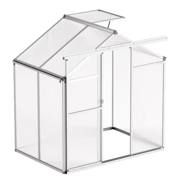 Polycarbonat Drivhus 6 x 4 Ft, Udendørs Walk-in, UV-beskyttelse, robust struktur, nem at samle
