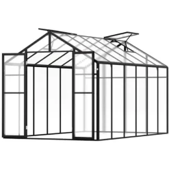 Polycarbonat Drivhus 8 x 12 Ft, Udendørs Walk-in Drivhus, holdbart design, UV-beskyttelse, nem at samle