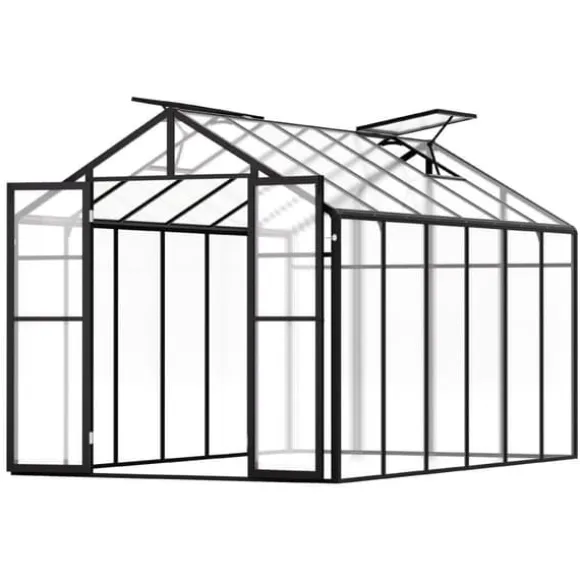 Polycarbonat Drivhus 8 x 12 Ft, Udendørs Walk-in Drivhus, holdbart design, UV-beskyttelse, nem at samle