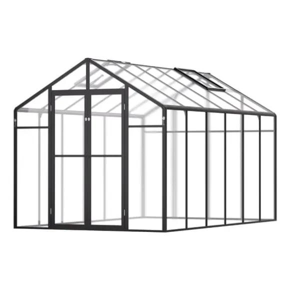 Polycarbonat Drivhus 8 x 12 Ft, Udendørs Walk-in Drivhus, holdbart design, UV-beskyttelse, nem at samle