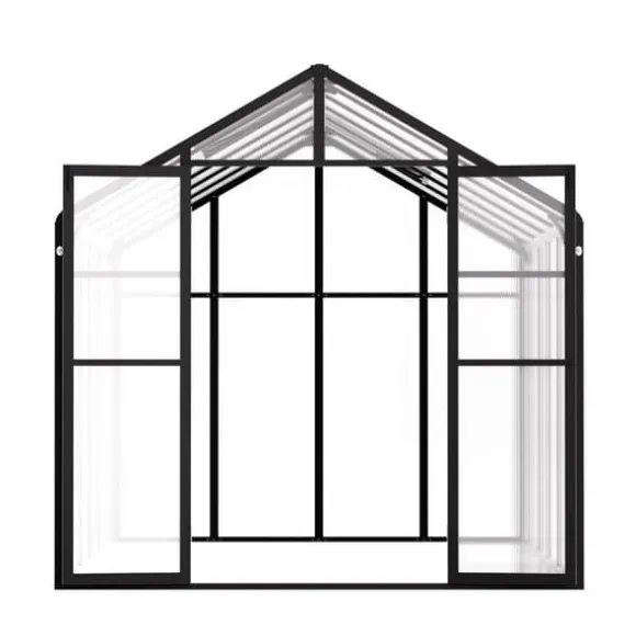 Polycarbonat Drivhus 8 x 12 Ft, Udendørs Walk-in Drivhus, holdbart design, UV-beskyttelse, nem at samle