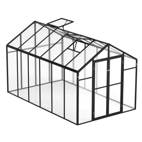 Polycarbonat Drivhus 8 x 12 Ft, Udendørs Walk-in Drivhus, holdbart design, UV-beskyttelse, nem at samle