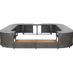 Polyrattan spa-omkrans 268x268x55 cm - Elegant og slidstærk | Farve: Grå