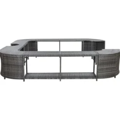 Polyrattan spa-omkrans 268x268x55 cm - Elegant og slidstærk | Farve: Grå