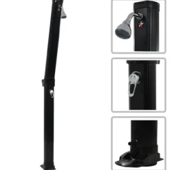 Pool & spa – tilbehør - Living solopvarmet bruser foldbar 214 cm 23 l sort