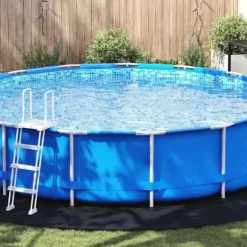 Pool Bundark Ø 610 cm - Slidstærkt Polyester geotekstil | Farve: Sort