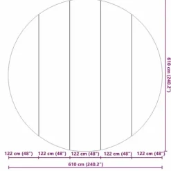 Pool Bundark Ø 610 cm - Slidstærkt Polyester geotekstil | Farve: Sort