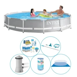Pool combo tilbud - 6 stk - Intex Prisme Ramme Rund 366x76 cm