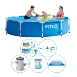 Pool combo tilbud - 6 stk - Intex Metalramme Rund 305x76 cm