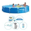 Pool combo tilbud - 6 stk - Intex Metalramme Rund 366x76 cm