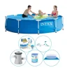 Pool med tilbehør - 6 stk - Intex Metalramme Rund 305x76 cm