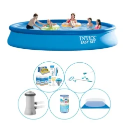 Pool med tilbehør - 6 stk - Intex Easy Set Rund 457x84 cm