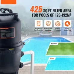 Pool Patron Filter I/Over jorden, Svømmebassin Filtrering 40 Kvm, Holdbart Materiale, Høj Filtreringseffektivitet