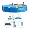 Pool plus tilbehør - 6 stk - Intex Metalramme Rund 366x76 cm