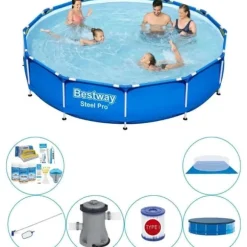 Pool plus tilbehør - Bestway Steel Pro Rektangulær 366x76 cm