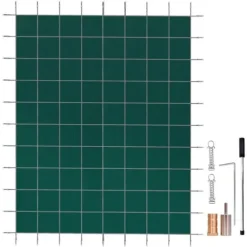 Pool sikkerhedsafdækning 18x36FT rektangulær til indendørs swimmingpool. Robust grønt net for vinterbeskyttelse og sikkerhed.
