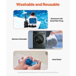 Poolfilterbolde, til Sandfilterpump Swimming Pool, 1,5 lbs, Genanvendelig, Blå