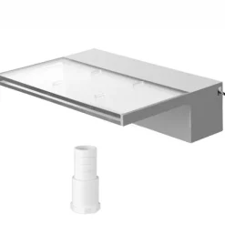 Poolfontæne med overløb 11,8x3,2x8,1 tommer. Blå LED-stribe, solid akryl til have dam og svømmebassin. Perfekt vandfaldseffekt!