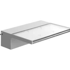 Poolfontæne med overløb 11,8x3,2x8,1 tommer. Blå LED-stribe, solid akryl til have dam og svømmebassin. Perfekt vandfaldseffekt!