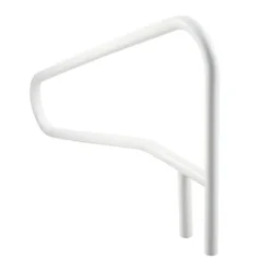 Poolgelænder - Håndliste - Rustfrit Stål - Mål 137,1 x 81,3 cm - 100 kg Belastning - Sømløs Svejsning - Indstøbt eller Basemonteret