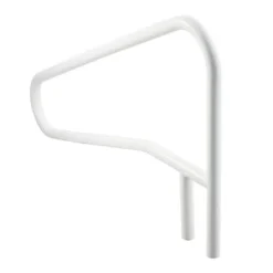 Poolgelænder, 137,1x81,3 cm, off-white, rustfrit stål