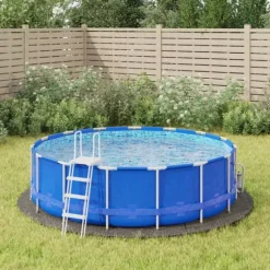 Poolovertræk - Living poolunderlag Ø366 cm polyester-geotekstil lysegrå