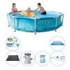 Poolpakke - 7 stk - Intex Metalramme Rund Strand 305x76 cm