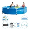 Poolpakke - 7 stk - Intex Metalramme Rund 305x76 cm