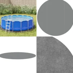 Poolunderlag Ø306 cm polyester-geotekstil lysegrå - Poolunderlag - Pooldug - Home & Living