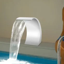 Poolvandfald - Vandfaldsblad - Metal - Kaskadeffekt - Til Swimmingpool - Sølv