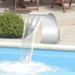 Poolvandfald - Vandfaldsblad - Metal - Kaskadeffekt - Til Swimmingpool - Sølv