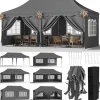 Pop up pavillon - Foldbart festtelt - 3x6 m vandtæt - 6 sidevægge, helt lukket - UV 50+ - Højdejusterbar 2–3 m - Mørkegrå