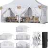 Pop Up Pavillon Telt, Vandtæt UV Beskyttelse, Robust Aluminiumramme,HVID