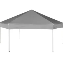 Pop up-pavillon 6 sidevægge sekskantet 3,6x3,1 m grå - Telt - Telte - Home & Living