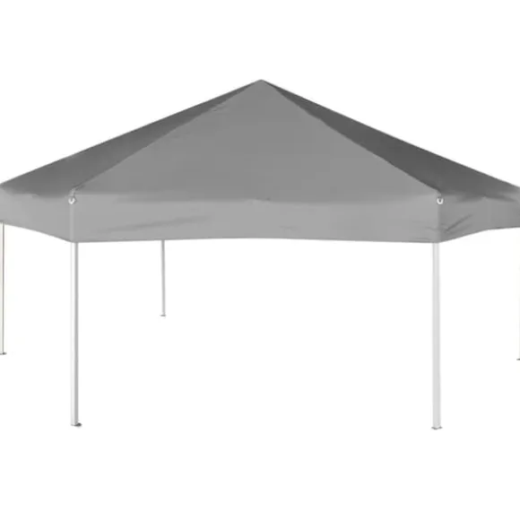Pop up-pavillon 6 sidevægge sekskantet 3,6x3,1 m grå - Telt - Telte - Home & Living