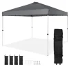 Pop-up baldakin festtelt 10x10 fod med bæretaske til camping - mørkegrå, ideelt til udendørs arrangementer!