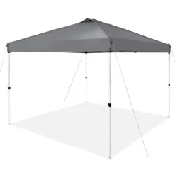 Pop-up baldakin festtelt 10x10 fod med bæretaske til camping - mørkegrå, ideelt til udendørs arrangementer!